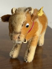 WOW ALL ID VTG Antique Steiff Bessy 7  Cow Red Leather Collar  Bell Excellent