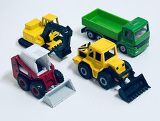 4 x SIKU Baufahrzeug - LKW Radlader Bagger ... - LKW 7,5 cm lang - GUT   #4483