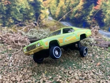 1970 Chevy Monte Carlo Lowrider 1/64 Scale Customized Diecast Car 3 Wheel Stance