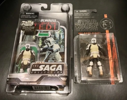 Star Wars The Vintage Saga Collection Imperial Biker Scout MOC + another version