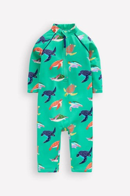 #ad Boden Long Sleeve Surfsuit Age 9 12 Months Turtle Zip Front Long Leg Sun Safe GBP 29.89