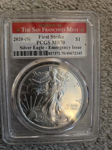 2020-(S) $1 American Silver Eagle PCGS MS70 First strike emergency issue