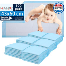 Healqu 100 Pack Disposable Baby Changing Pad Liners 17x24" Soft Absorbent