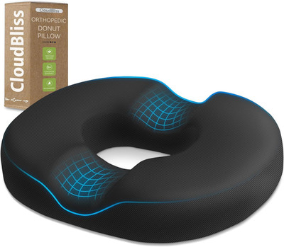 Cojin dona para silla alivio dolor coxis y hemorroides espuma memoria negro