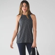 Lululemon Trapeze Twist Tank Heathered Black Size 6