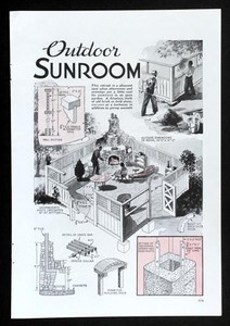 Outdoor Living Room 1936 Design PLANS IDEAS Backyard Sunroom