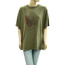 Free People We The Free Farm Friends Tee Tunic Top Printed Oversized M 284184