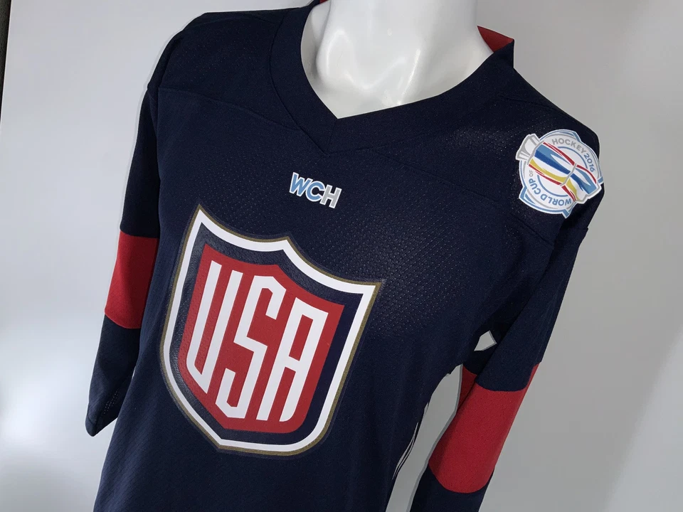 Camiseta deportiva de hockey Adidas de la Copa Mundial de Hockey de Estados Unidos 2016 L/XL azul para niños YGI L1-81 Foto 3 de 4