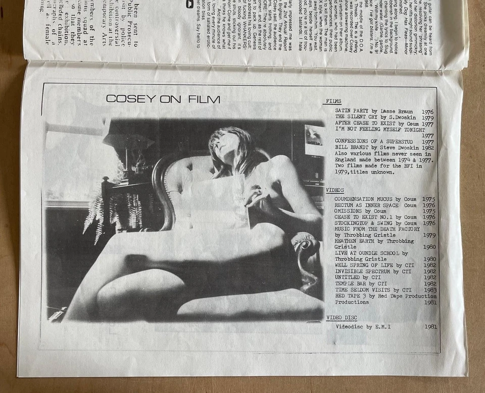 Throbbing Gristle COSEY FANNI TUTTI Time to Tell (1983) Flowmotion Booklet ONLY - Image 4 of 4