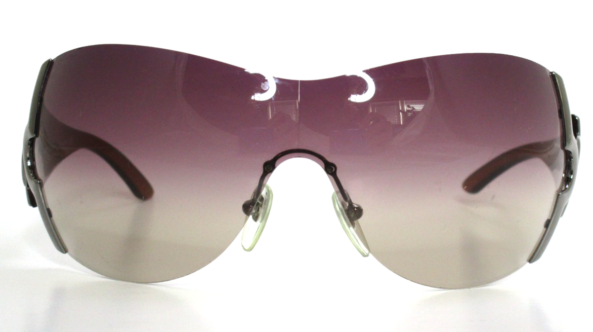 小物 BVLGARI Sunglasses Rimless Vintage Y2K Bvlgari shield wrap sunglasses 654 953/12 Brown Silver