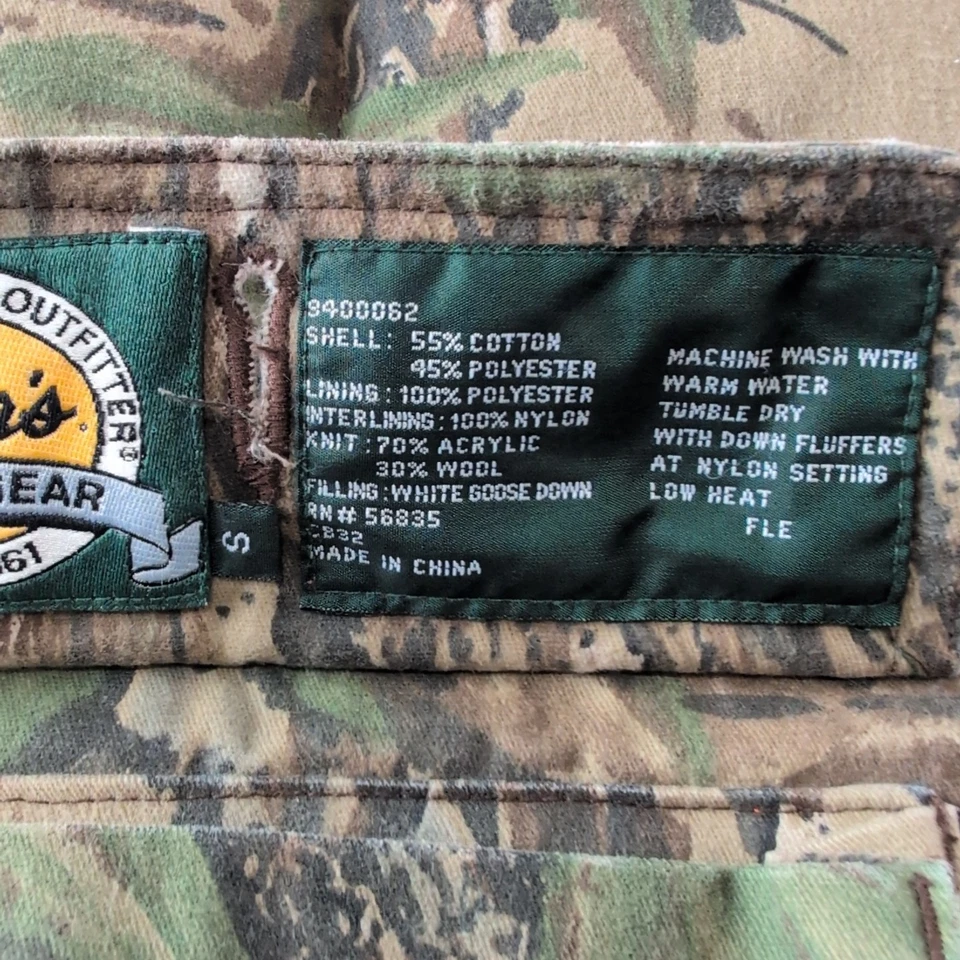 Cabelas Reversible Duck Camo Goose Down Orange Vest Hunting Insulated Mens Small - Image 3 of 4