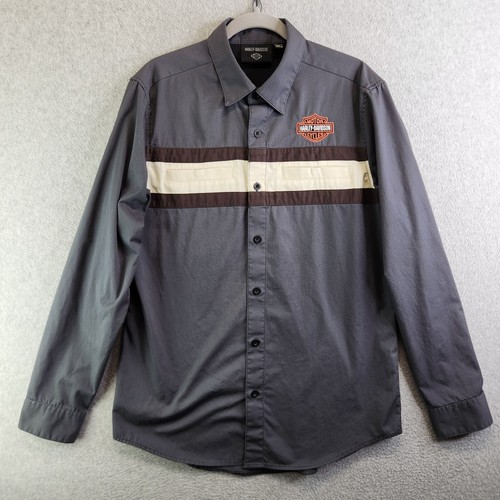 Harley Davidson Shirt Mens M Performance Colorblock Racing Pit Crew Garage Bike