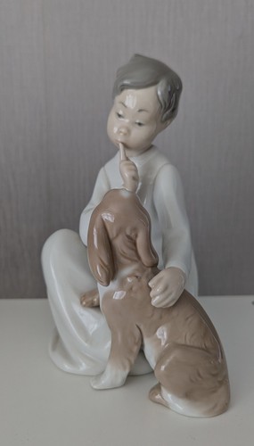 Lladro Figurine "Boy with Dog" #4522 - 第 1/5 張圖片