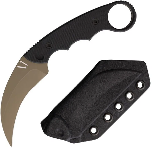 GBRS Group Combat Fixed Knife 3.25" S45VN Steel Karambit Blade Black G10 Handle
