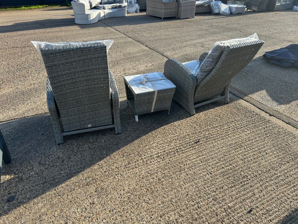 Rattan garden furniture Grey Phoenix Full Set eBay