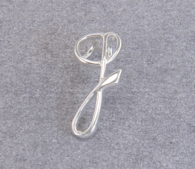 925 Sterling Silber Monogramm Initiale Kursiv Untergehäuse ''g'' Anhänger 0,9g