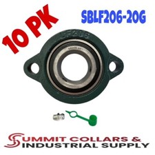  10 PIECES 1-1/4" LIGHT DUTY 2 Bolt Flange Bearing, SBLF206-20G SBLF206