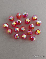 Authentic Swarovski 5000 Round 6mm Beads Light Siam Beads AB Pk 24