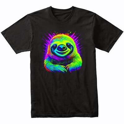 Sloth Psychedelic Animal Art T-Shirt  Nature Shirt - Animal Lover Gift