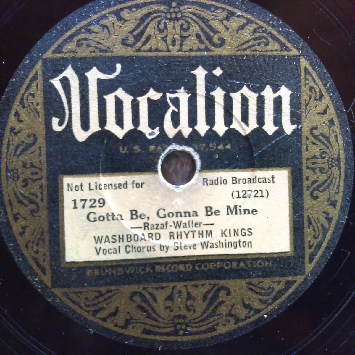 ●Ra'Koo Nation Records / BREATHE 〜 78 rpm Vocalion 1729, Washboard Rhythm Kings, Syncopate You