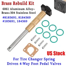 Brass Rebuild Kit For 8183691 Tire Changer Spring Driven 4-Way Foot Pedal Valves