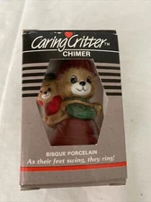 Bisque Porcelain Caring Critter Chimer by Jasco Chimers Bear NEW