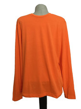 ATHLETIC WORKS DRIWORKS Tri-Blend Orange Long Sleeve Crew Neck T-Shirt Sz S 