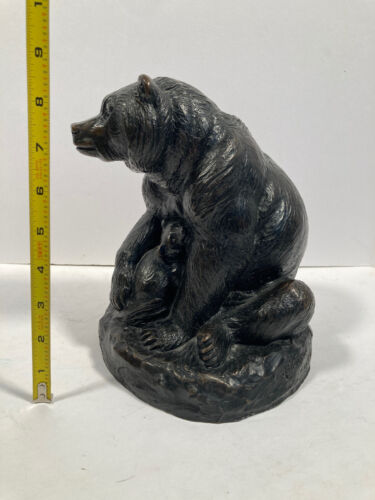 Vintage Joseph Lorkowski Boulton Bronze Kunst Skulptur Braunbär Junge #425 6x8,5" - Bild 3 von 6
