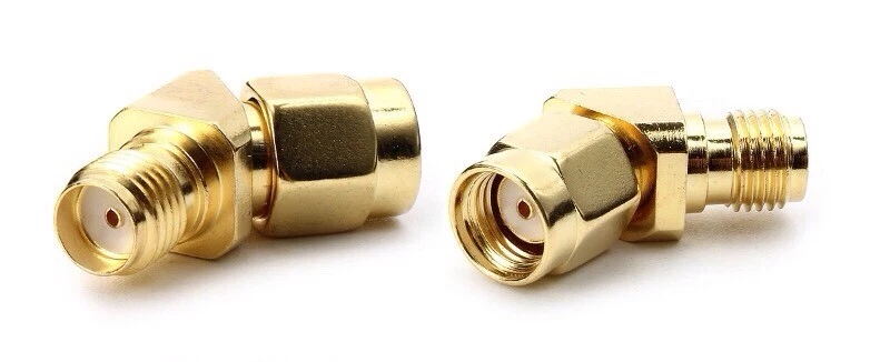 Winkel Adapter SMA Buchse auf RP-SMA Stecker ohne Pin + Außengewinde Antenne