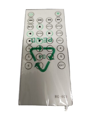 RC-601 White/Silver Remote Control For DVD Player + batteries