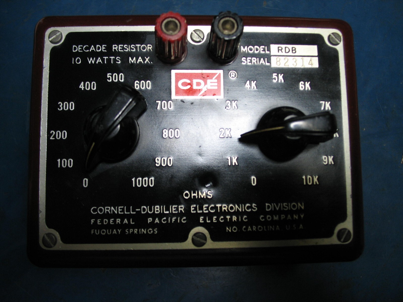 CDE Cornell-Dubilier Electronics RDB Decade Resistor Unit 1K/10K 10W