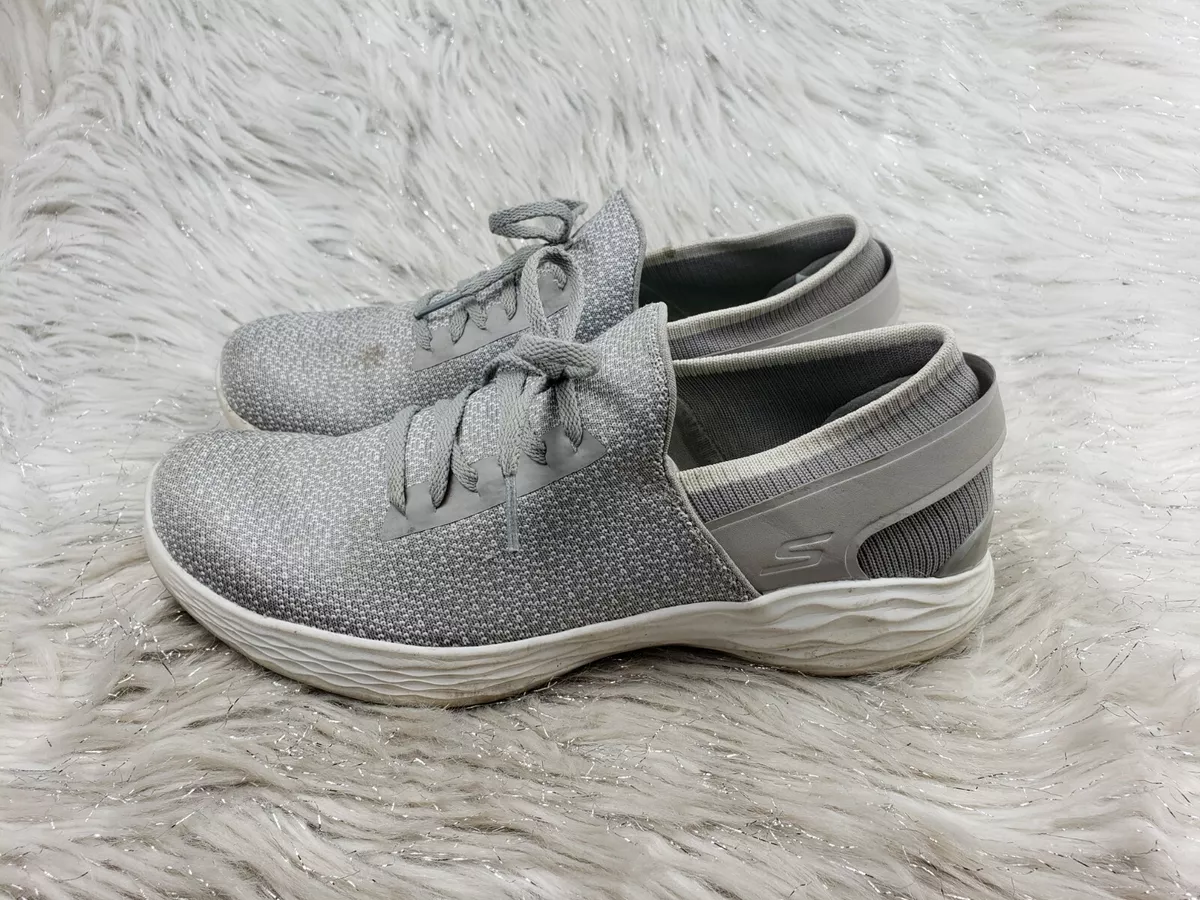 YOU by Skechers 14950 Gray White Walking Shoes Size 7.5 / 37.5 |