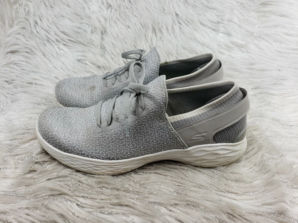 YOU by Skechers 14950 Gray White Walking Shoes Size 7.5 / 37.5 - Image 2 of 4