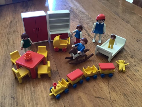 Vintage 1986 PLAYMOBIL Nursery Children's Playroom W/ Figures