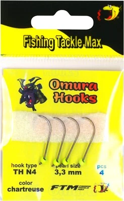 FTM Omura Hook TH N4 Chartreuse versch. Pearl Size Forelle Fishing Tackle Max