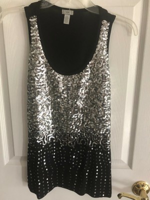 black and silver tunic top