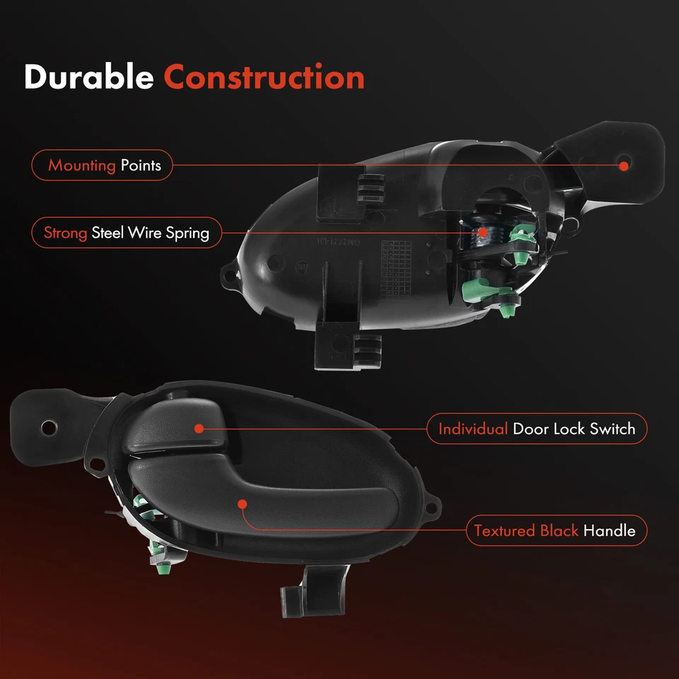 2x Manija de puerta interior delantera o trasera negra para Chevrolet Trailblazer GMC Envoy Foto 4 de 4