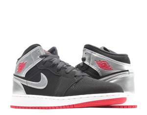 jordan 1 mid black red silver