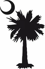 SC South Carolina Palmetto tree Crescent Moon Decal sticker U pick size & color