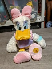 17" Disney Parks Daisy Duck Plush Stuffed Animal Disneyland World Light Pink Bow
