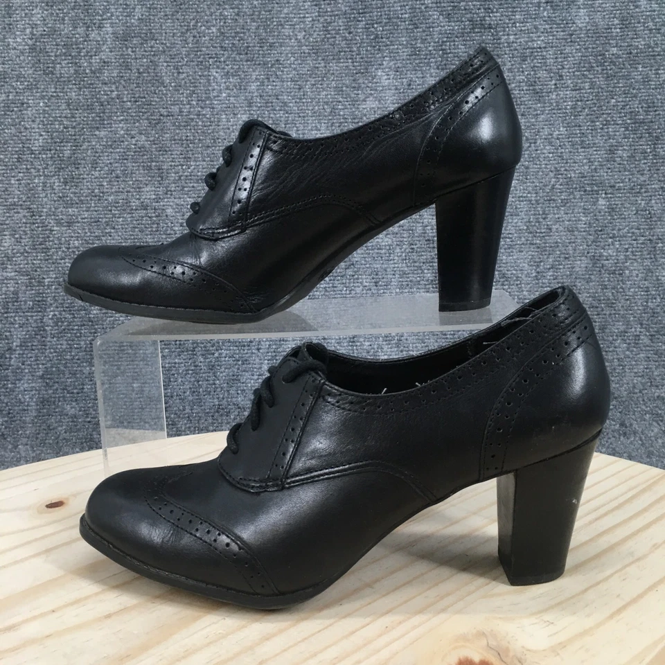 Botas Etienne Aigner Mujer 7.5 Punta de Ala Botines Tacón Informales Cuero Negro Foto 2 de 4