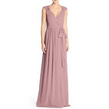 Ceremony By Joanna August Newbury Wrap Gown X-Small