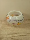 Fenton "Butterfly Kisses" Shallow Glass Vase New 3.25" Hand Painted