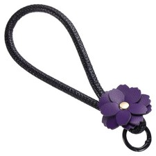 Leather Wristlet Keychain Cute Car Key Chain Dark Blue