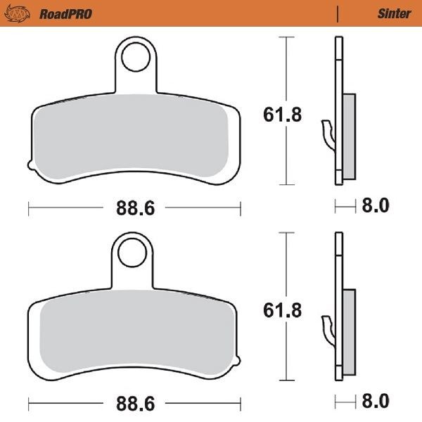 Moto Master 411501 - Roadpro Sinter Brake Pads Front For Harley Davidson Fld 1690 2012-2013 Front - Image 2