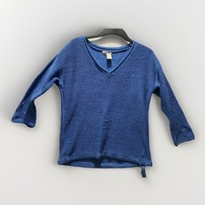 DKNY Jeans Womens Blue Pullover Sweater With Sequins Accents Small