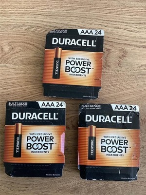 + Lot of 3 DURACELL Coppertop AAA Batteries w/ Power Boost 24 Count Each NEW