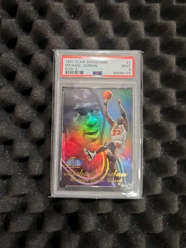Michael Jordan 1997 Flair Showcase #1 Row 3 PSA 9 Mint Bulls Low Pop-1000🔥