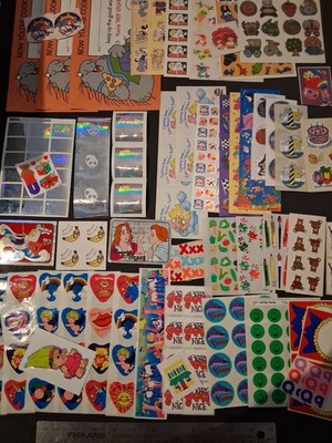 Vintage Sticker Lot CTP Sandylion Hearts Trend Scratch Sniff Prism Mix 80s 90s
