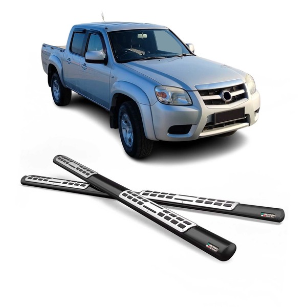 Stahl Schwellerrohre Trittbretter FüR Mazda BT-50 Double Cab 2009-2012 Schwarz-image